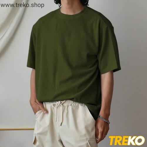 Oversized drop shoulder t-shirt Olive