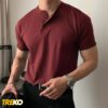 Henley T-shirt Maroon