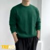 Ribbed Bottle Green Long sleeve t-shirt