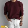 Ribbed Maroon Long sleeve t-shirt