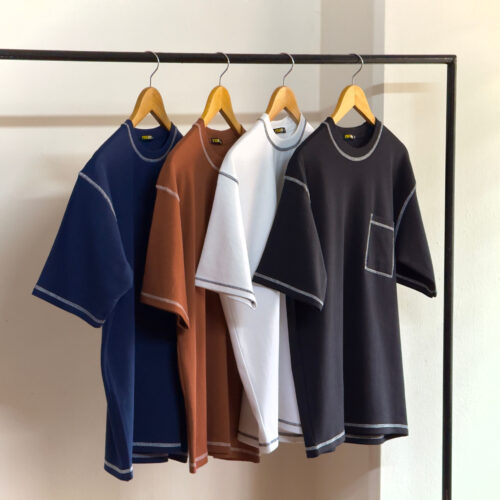 Contrast Stitch Oversized Drop Shoulder T-shirt - Navy blue - Image 4