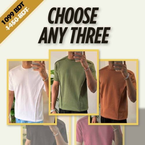 3 Pieces Combo - Half sleeve sport t-shirt