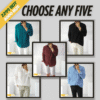 5 Pieces Combo- Solid Casual Shirt