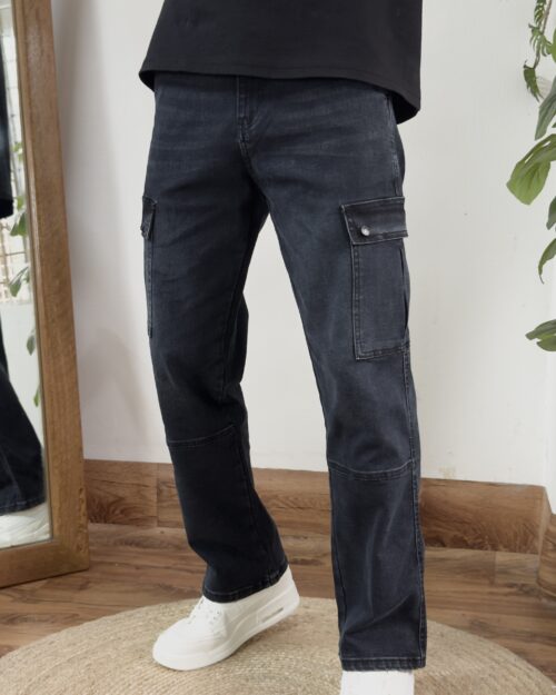 Shadow Black Baggy Denim Pant - Image 3