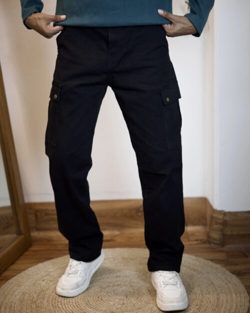 Jett Black Baggy Denim Pant - Image 3