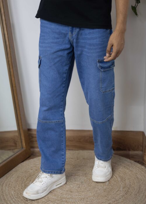 Ice Blue Baggy Denim Pants - Image 3