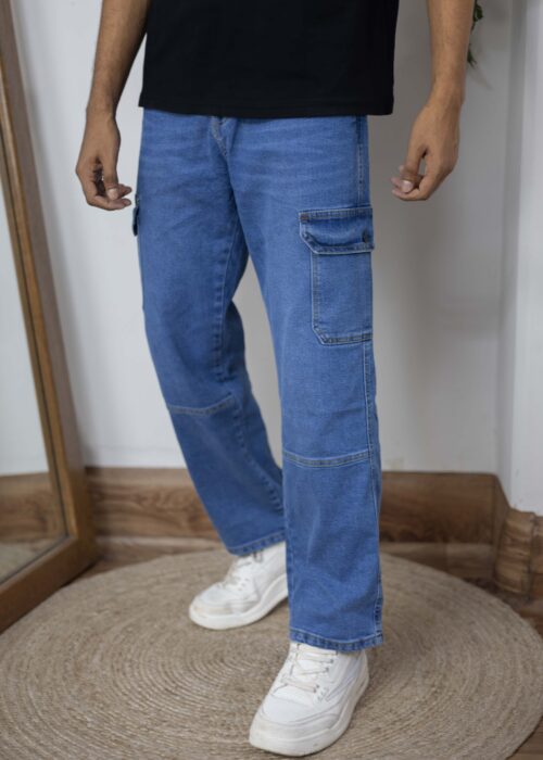 Ice Blue Baggy Denim Pants