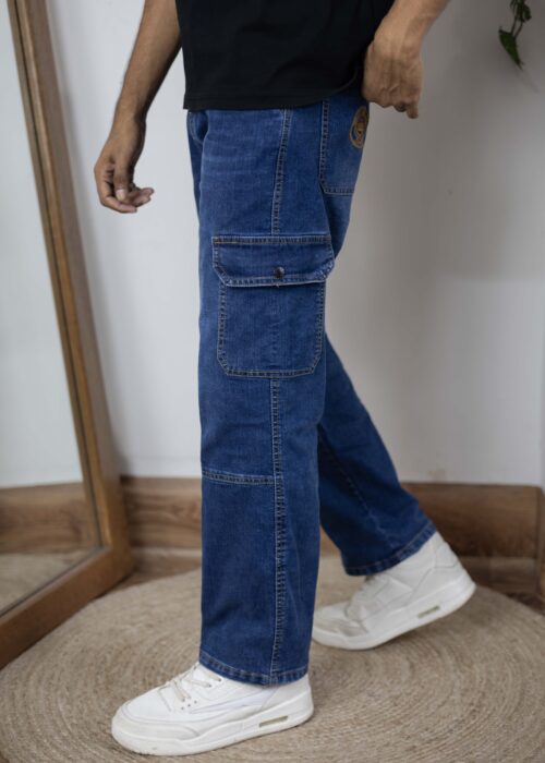 Core Blue Baggy Denim Pants - Image 3