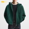 Structured Baggy Fleece Jacket - Green