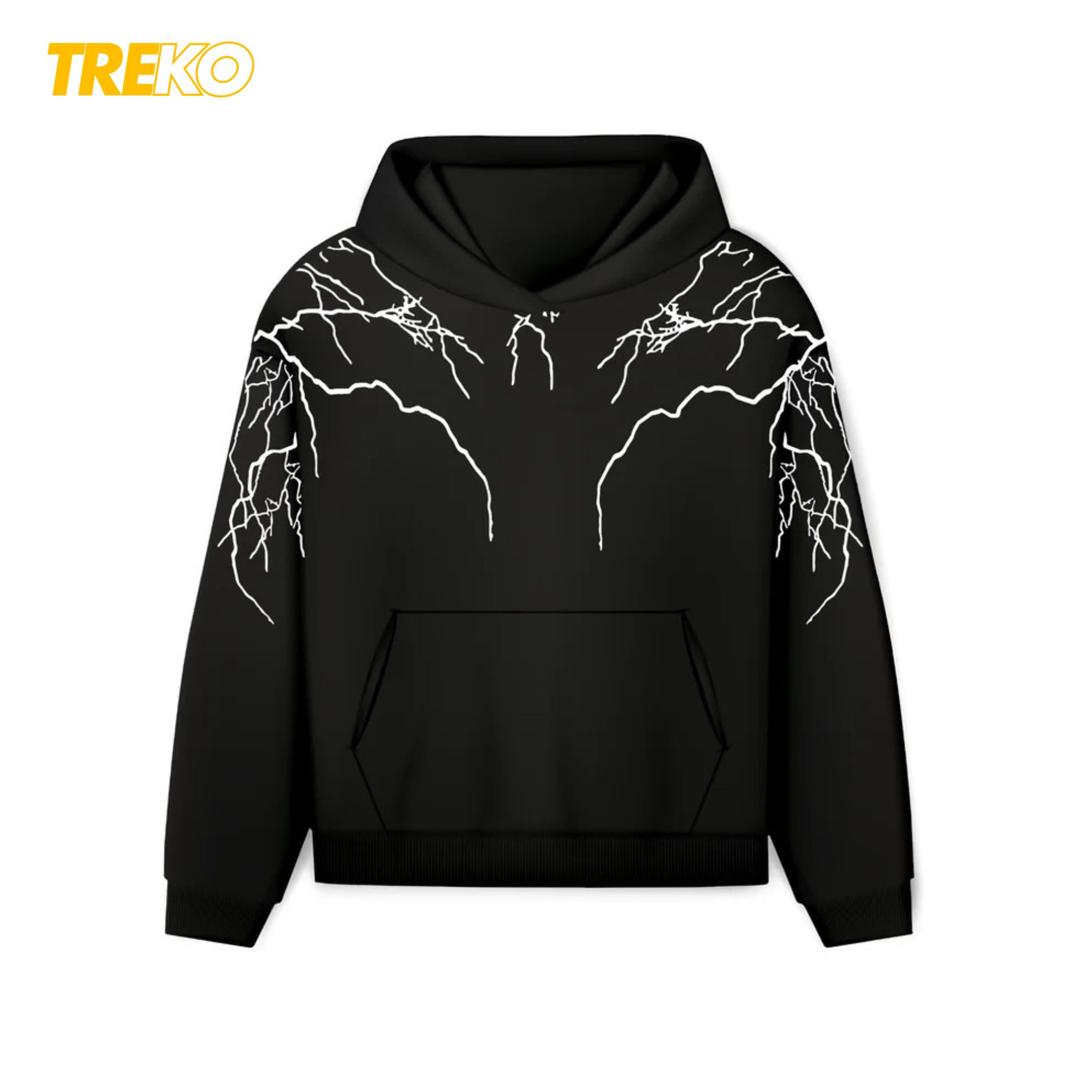 Baggy Thunder Hoodie - Black