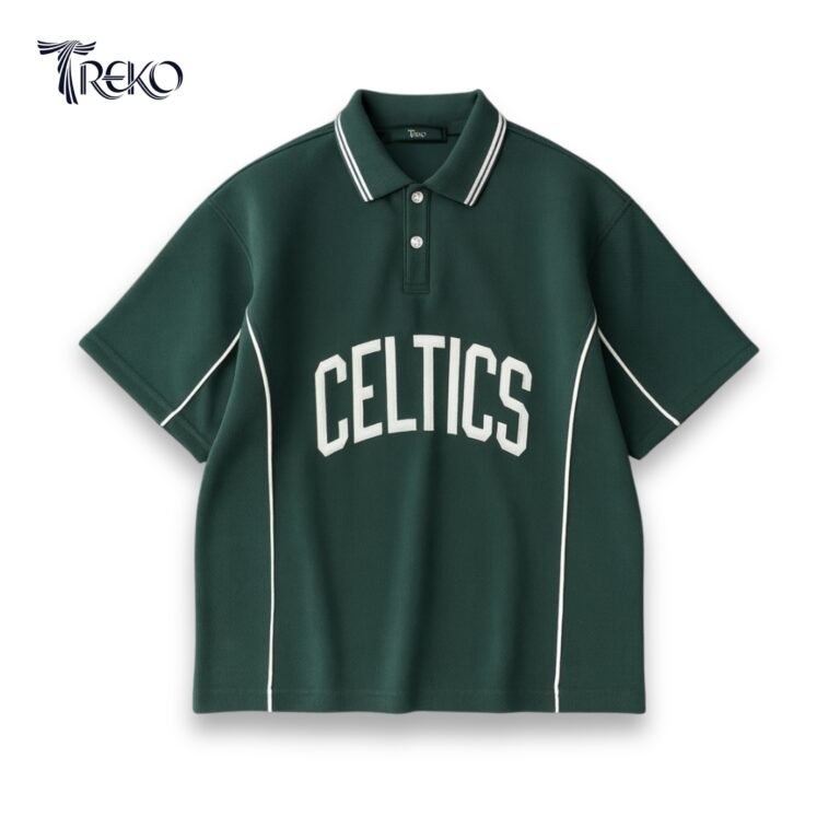 CELTICS TERRY COTTON CROPPED POLO