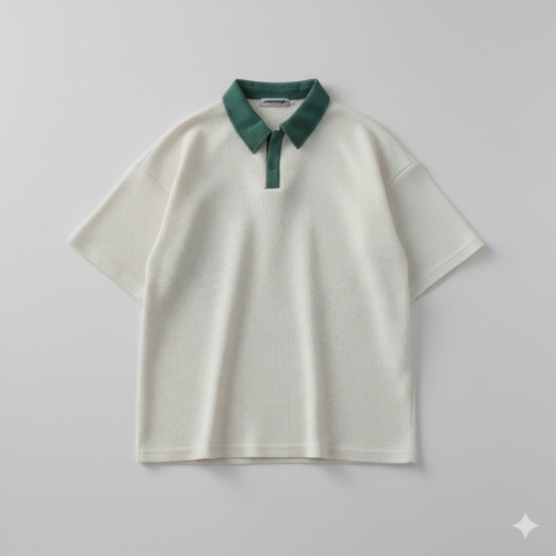 Contrast Coller Polo White