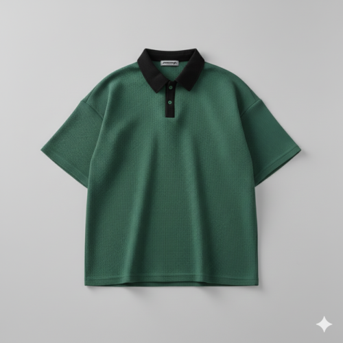 Contrast Coller Polo Green