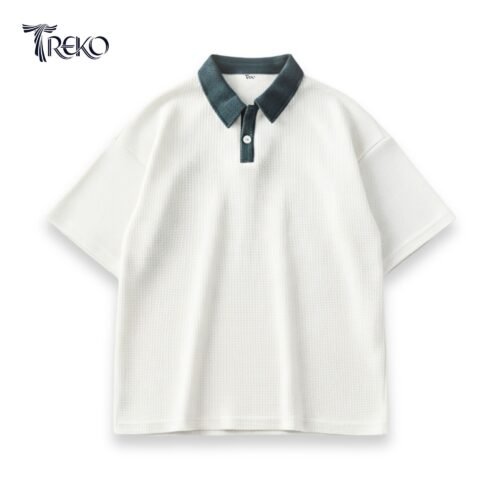 BOXY WAFFLE POLO WHITE