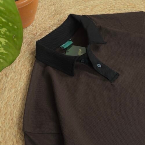 Alternative view of OVERSIZED WAFFLE POLO BROWN