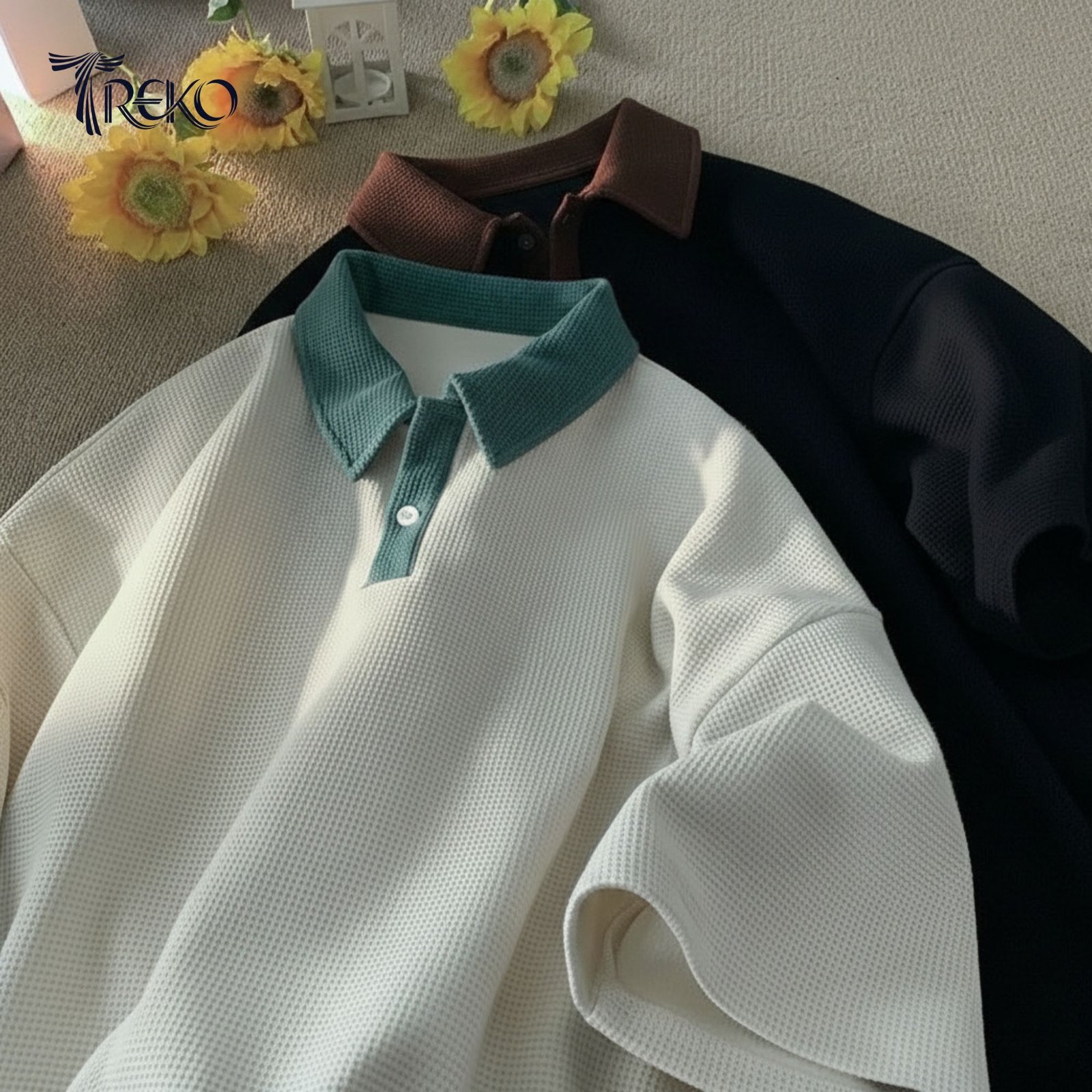 OVERSIZED WAFFLE POLO WHITE - Image 2