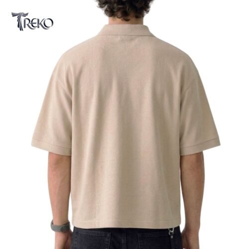 Alternative view of SOLID PK BOXY POLO - BEIGE