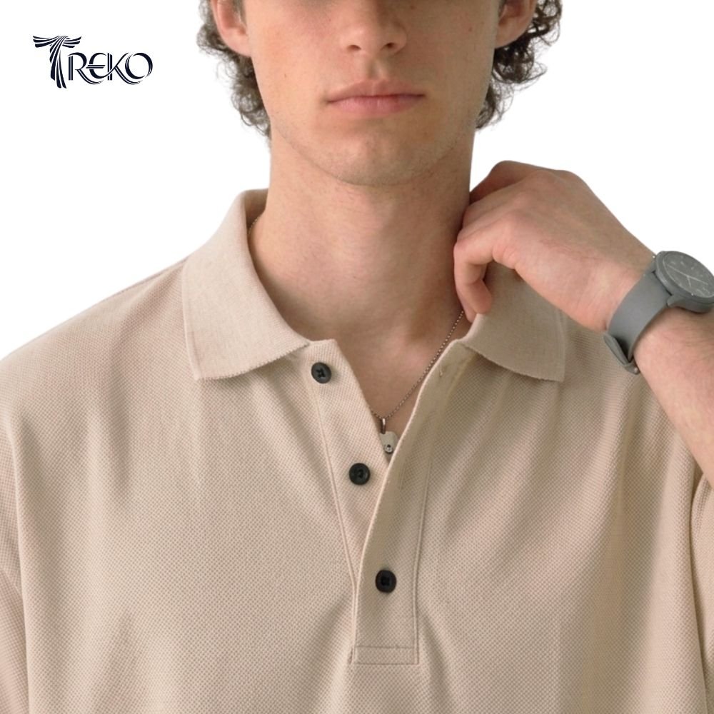 SOLID PK BOXY POLO - BEIGE - Image 3