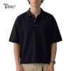 SOLID PK BOXY POLO - BLACK