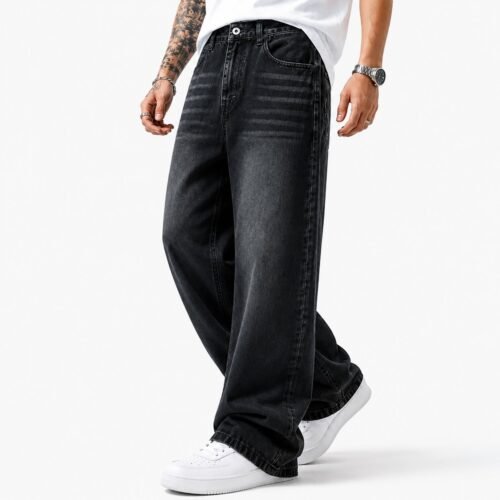 SHADOW BLACK STRAIGHT LEG DENIM PANTS