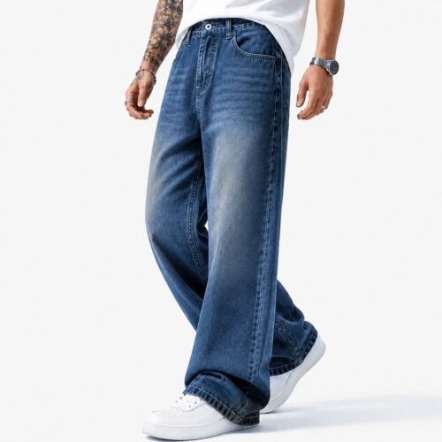 MIDNIGHT BLUE STRAIGHT LEG DENIM PANTS