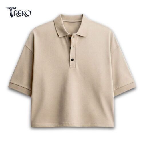 SOLID PK BOXY POLO - BEIGE