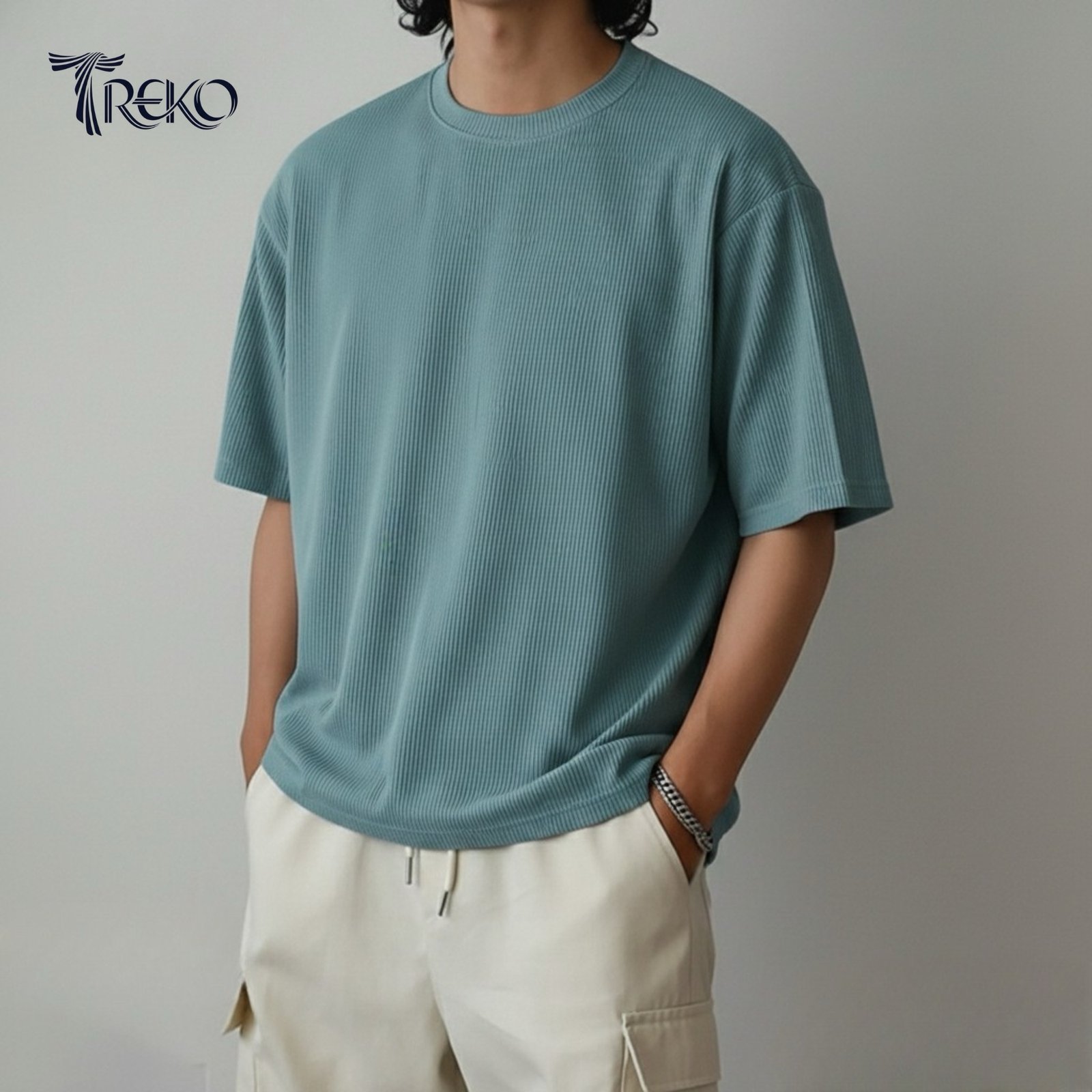 OVERSIZED DROP SHOULDER T-SHIRT – DEEP MINT - Image 2