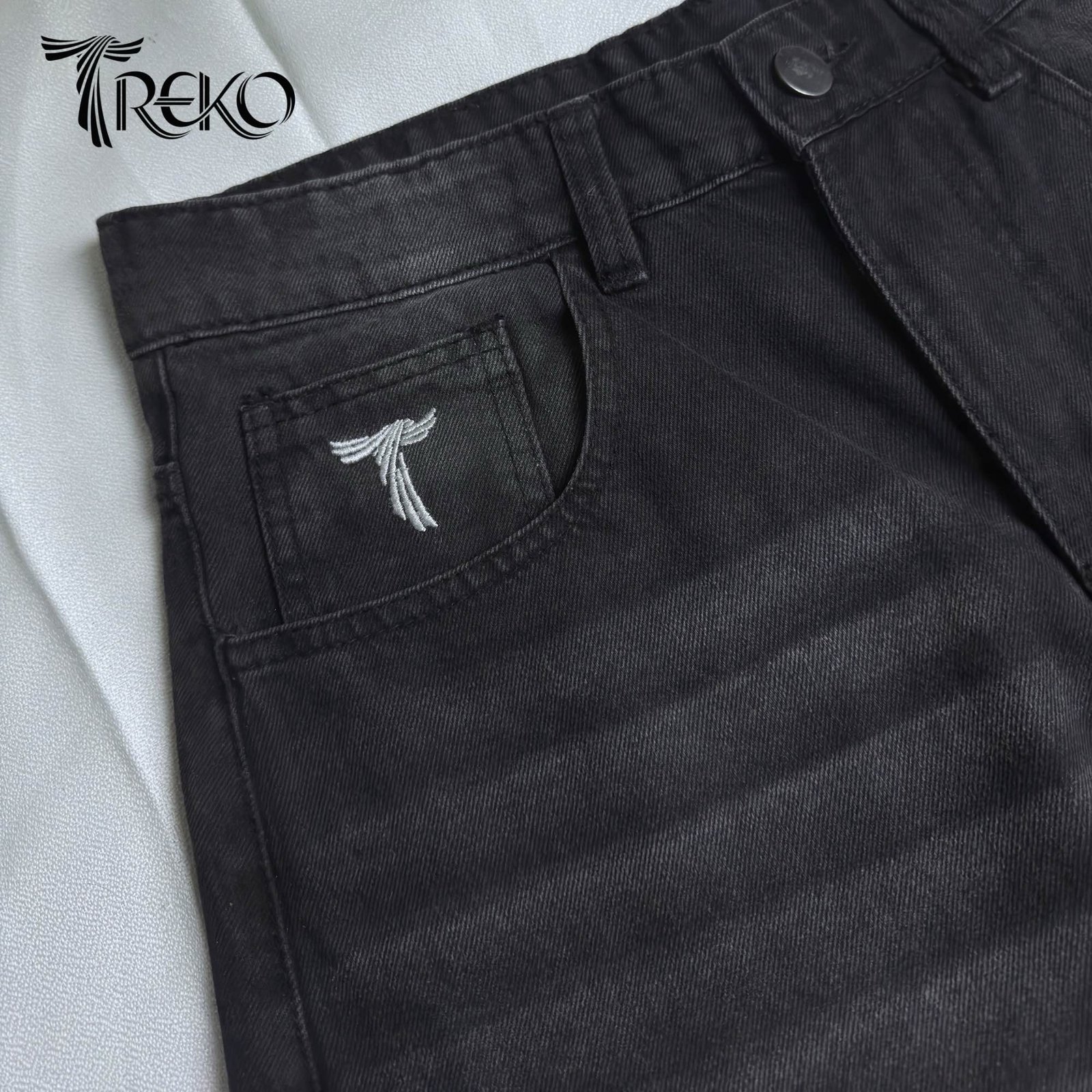 SHADOW BLACK STRAIGHT LEG DENIM PANTS - Image 4