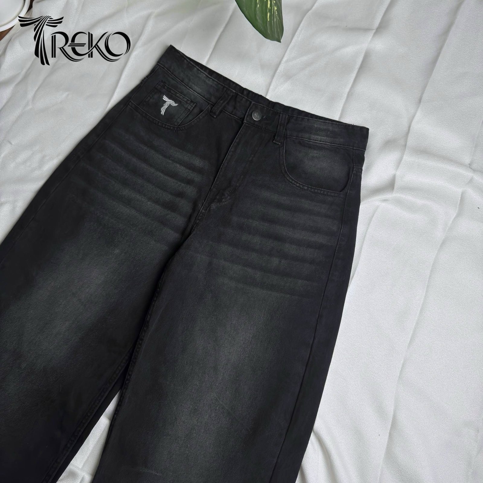 SHADOW BLACK STRAIGHT LEG DENIM PANTS - Image 5