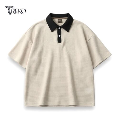 OVERSIZED WAFFLE POLO BEIGE