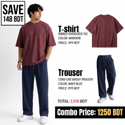 RIB SET - MAROON & NAVY BLUE