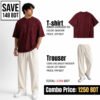 RIB SET - MAROON & OFF WHITE