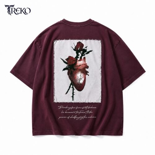 HEART OF DEFIANCE PATCH TEE MAROON