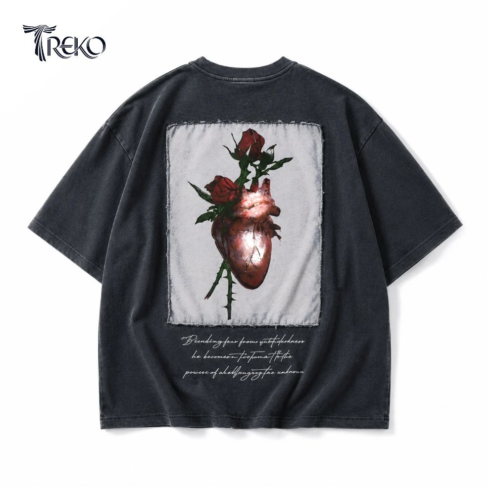 HEART OF DEFIANCE PATCH TEE CHARCOAL GRAY