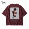 HEART OF DEFIANCE PATCH TEE MAROON