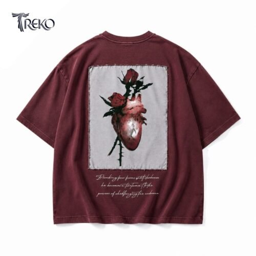 HEART OF DEFIANCE PATCH TEE MAROON