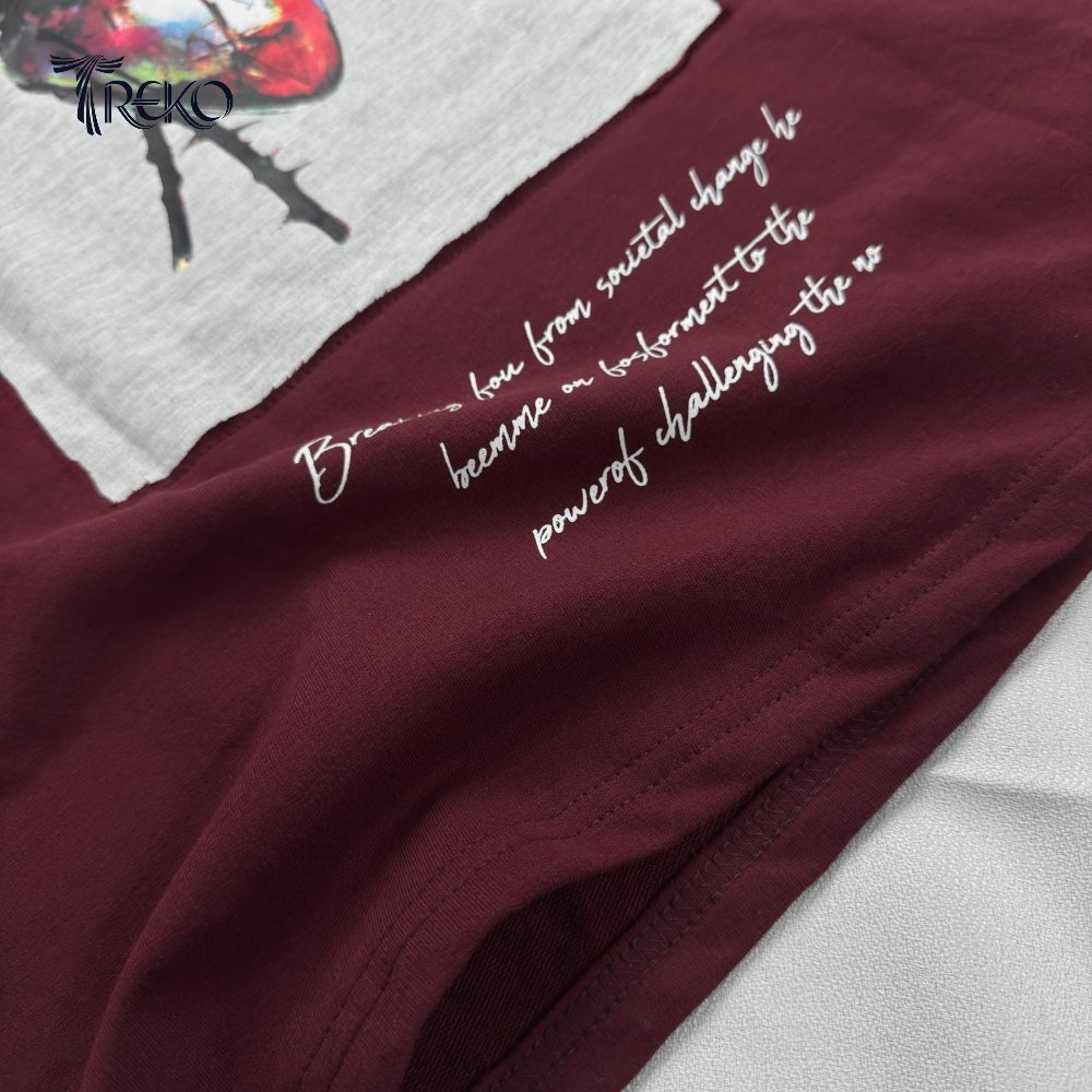 HEART OF DEFIANCE PATCH TEE MAROON - Image 4