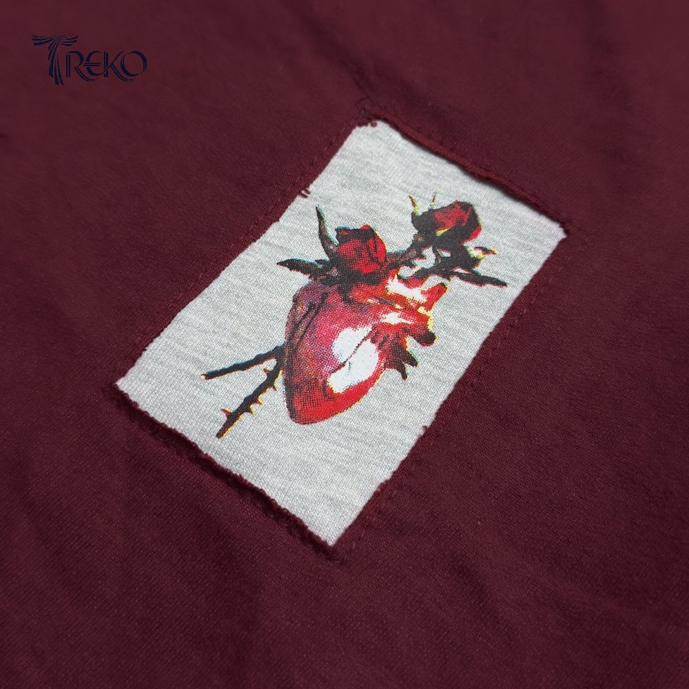 HEART OF DEFIANCE PATCH TEE MAROON - Image 6