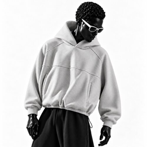 FERAL GRACE HEAVY WEIGHT PATCH HOODIE - WHITE ASH