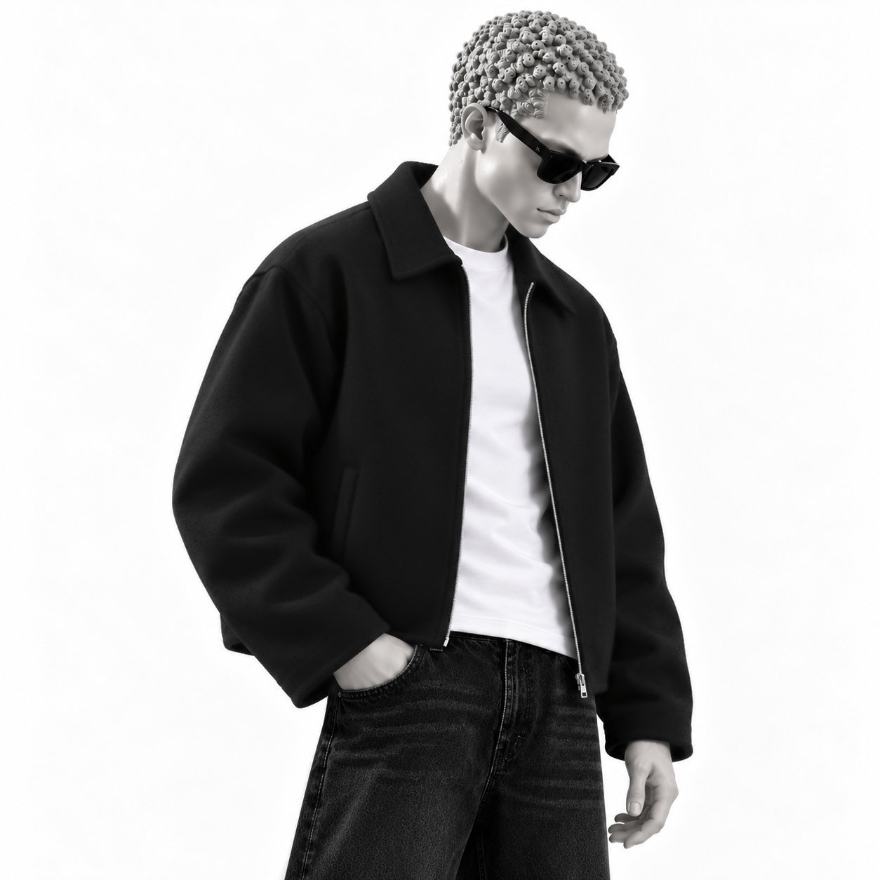 Fleece Jacket - Black - Image 3