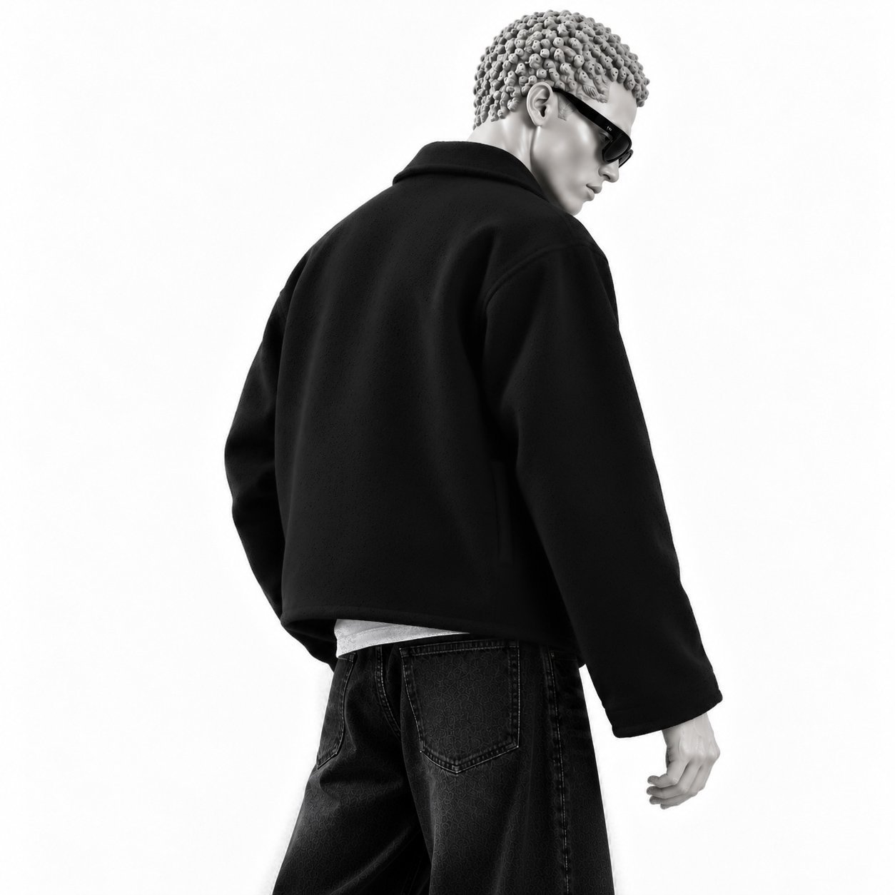 Fleece Jacket - Black - Image 4